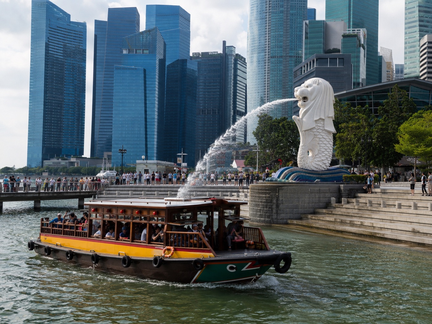 Bumboat on the Singapore River
